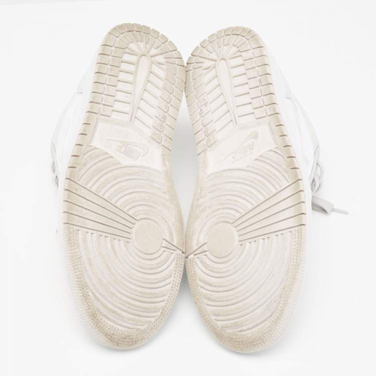Pre Owned Jordan 1 Low Light Smoke Grey/White Leather  Sneakers Size 42