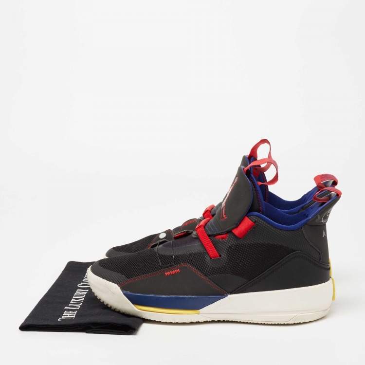 مملوكة مسبقًا Air Jordans Multicolor Mesh And Leather Tech Pack Sneakers Size 45