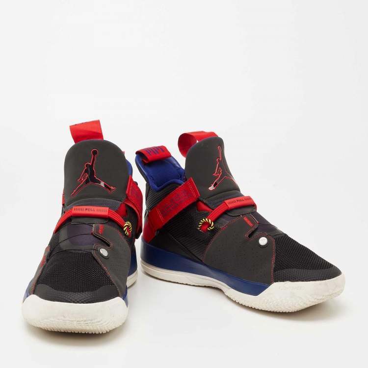 مملوكة مسبقًا Air Jordans Multicolor Mesh And Leather Tech Pack Sneakers Size 45