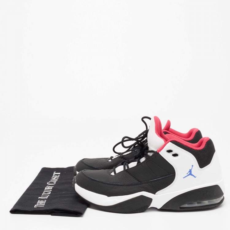 Pre Owned Air Jordan Black/White Leather Max Aura 3 Sneakers Size 44