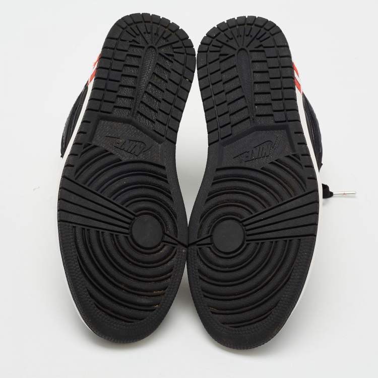Pre Owned Air Jordans Black Fabric Air Jordan 1 Paris Saint Germain Retro High Sneakers Size 41