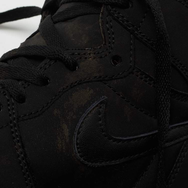 Pre Owned Air Jordans Black Fabric Air Jordan 1 Paris Saint Germain Retro High Sneakers Size 41