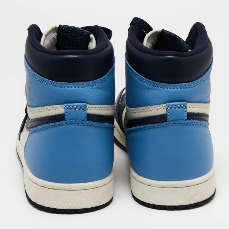 مملوكة مسبقًا  Air Jordan 1 Mid Nike Tri Color Leather High Top Sneakers Size 44.5