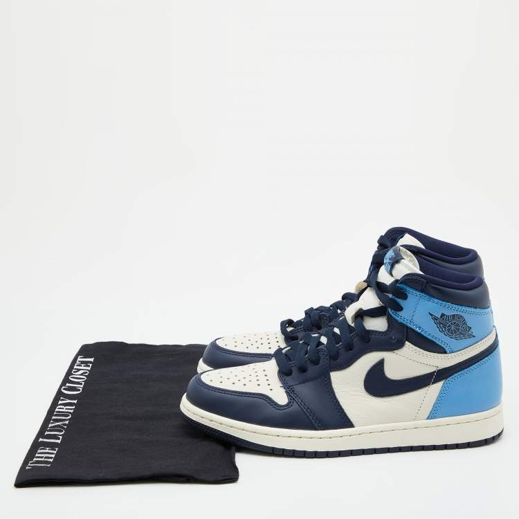 Pre Owned Air Jordans Multicolor Leather Air Jordan 1 High Top Sneakers Size 40
