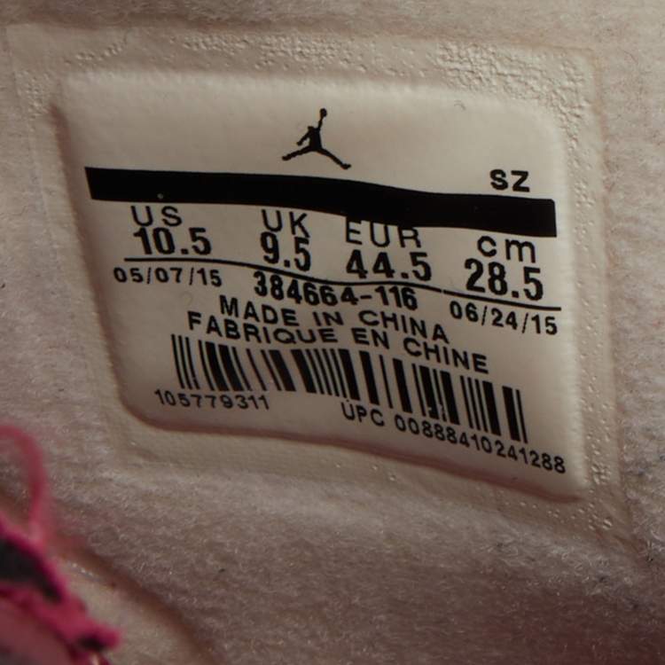 Pre Owned Air Jordans White/Red Suede and Leather Jordan 6 Retro Sneakers Size 44.5