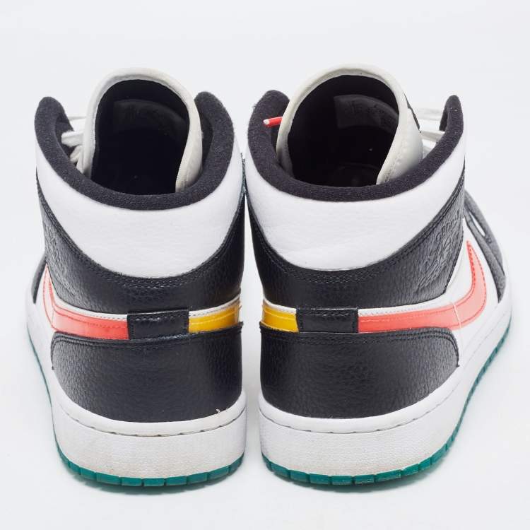 Pre Owned Air Jordan Multicolor Leather Jordan 1 Mid Alternate High Top Sneakers Size 44.5