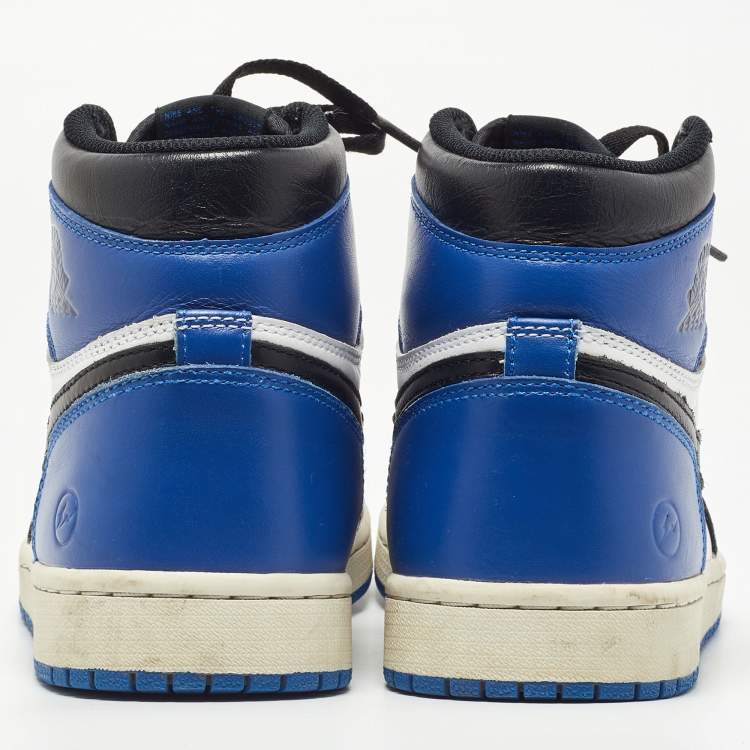 Pre Owned Air Jordans Tricolor Leather Jordan 1 Retro High Fragment Sneakers Size 42