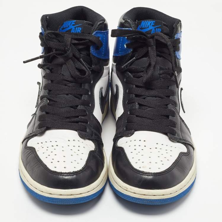 Pre Owned Air Jordans Tricolor Leather Jordan 1 Retro High Fragment Sneakers Size 42