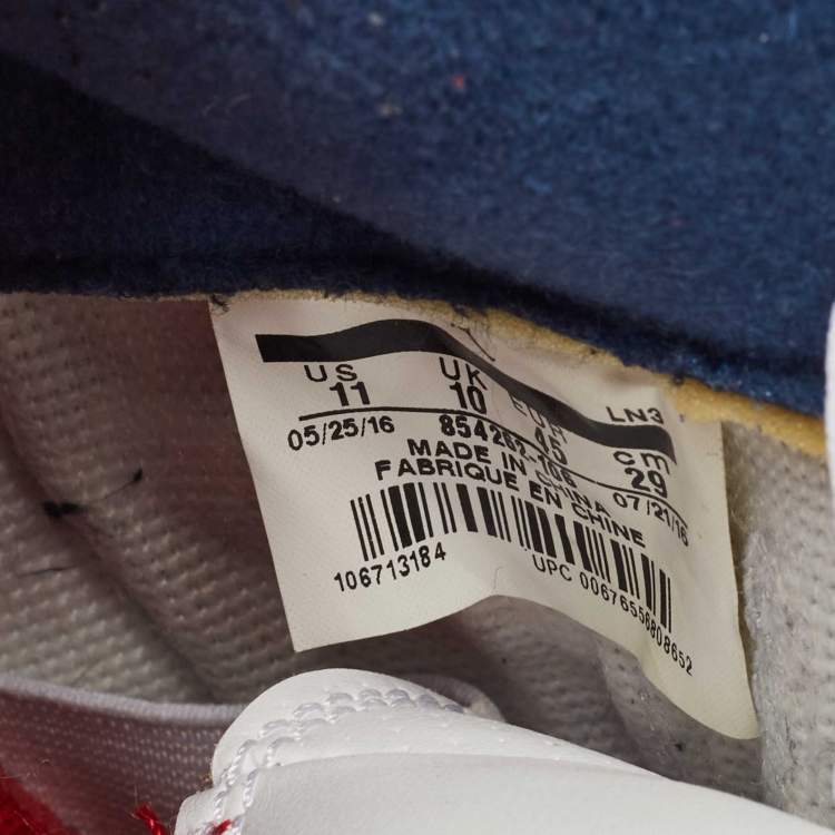 Pre Owned Air Jordans White Leather Jordan 3 True Blue Sneakers Size 45