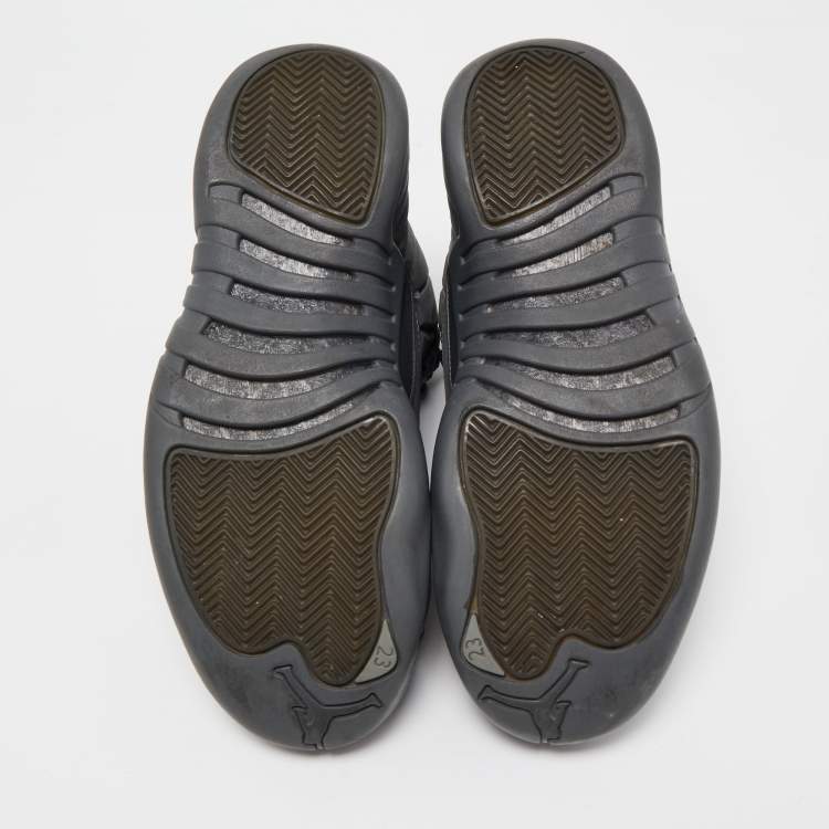 Pre Owned Air Jordans Grey Nubuck Leather High Top Sneakers Size 41