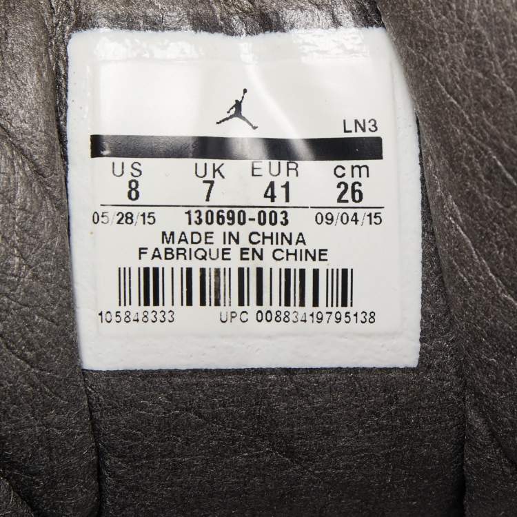 Pre Owned Air Jordans Grey Nubuck Leather High Top Sneakers Size 41