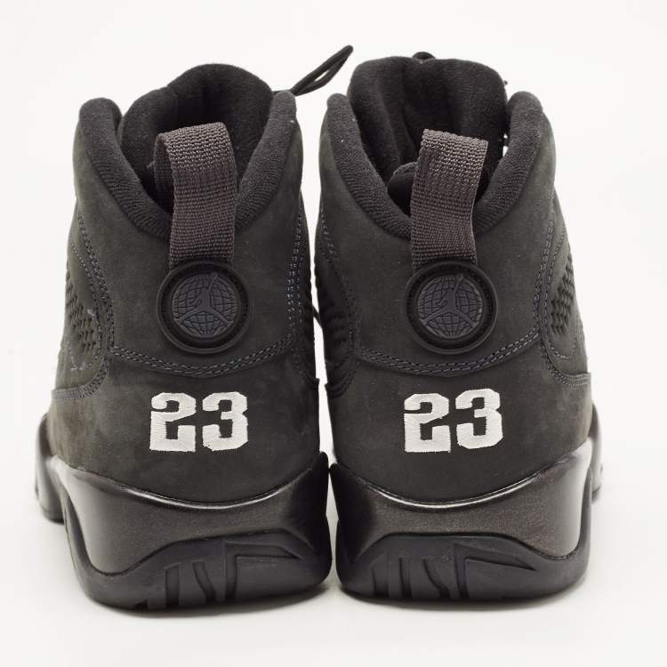 Pre Owned Air Jordan Black Nubuck Jordan-9-retro-anthracite High Top Sneakers Size 42.5