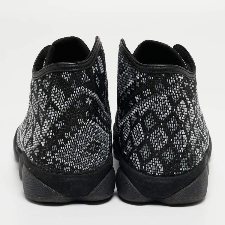 Pre Owned Air Jordan Black Canvas Horison Premuim Psny Sneakers Size 43