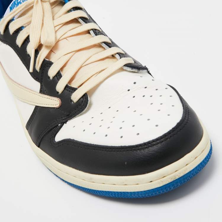Pre Owned Air Jordans x Travis Scott Multicolor Leather Jordan 1 Low OG SP Sneakers Size 47 