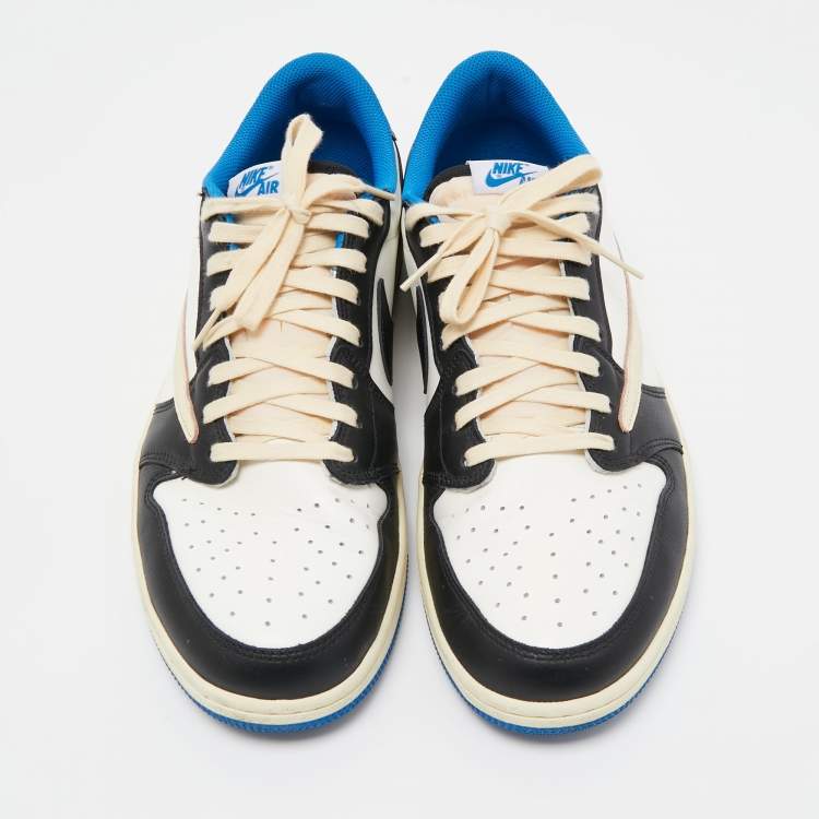 Pre Owned Air Jordans x Travis Scott Multicolor Leather Jordan 1 Low OG SP Sneakers Size 47 
