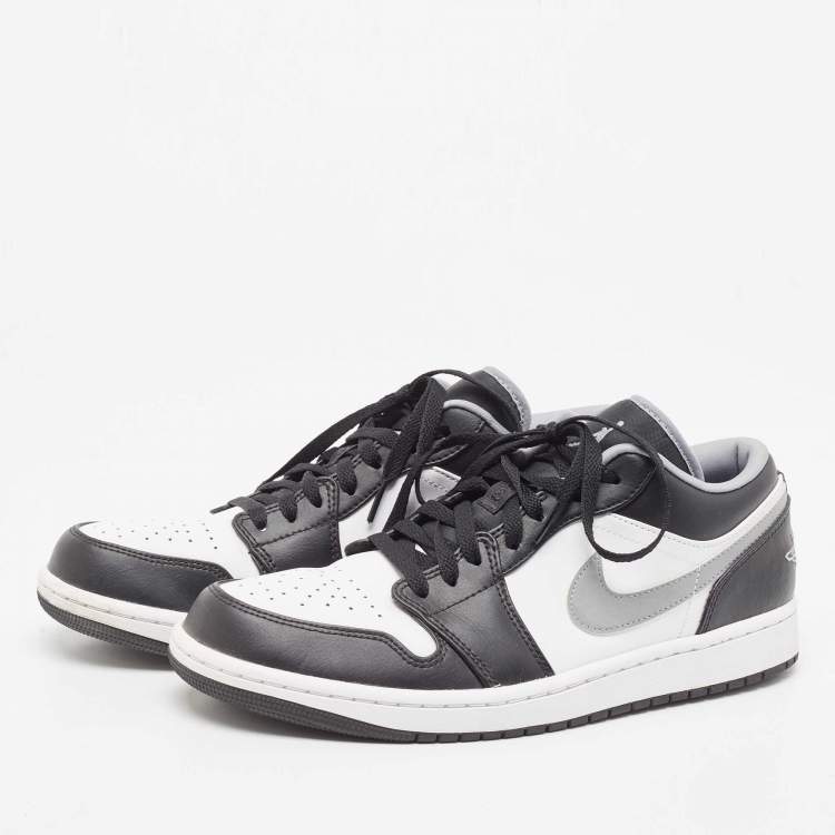 Pre Owned Air Jordans Multicolor Leather Jordan 1 Low Black -Grey Sneakers Size 44