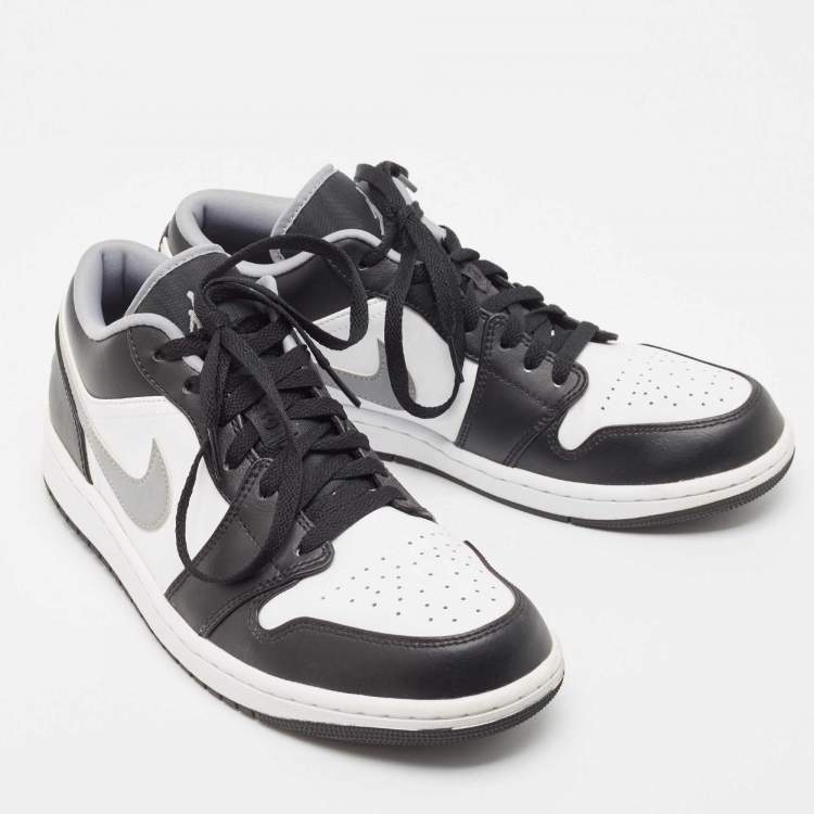 Pre Owned Air Jordans Multicolor Leather Jordan 1 Low Black -Grey Sneakers Size 44
