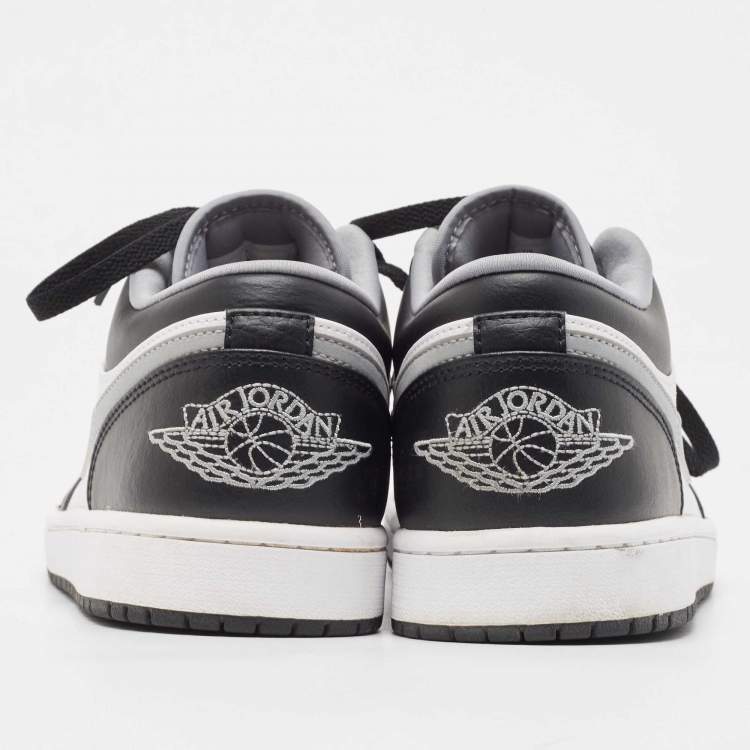 Pre Owned Air Jordans Multicolor Leather Jordan 1 Low Black -Grey Sneakers Size 44