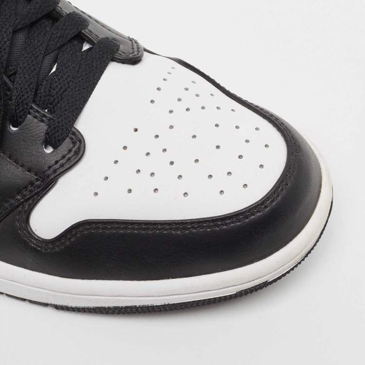 Pre Owned Air Jordans Multicolor Leather Jordan 1 Low Black -Grey Sneakers Size 44