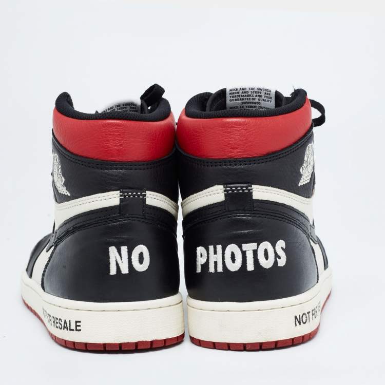 Pre Owned Air Jordans Multicolor Leather Jordan 1 Retro High Not for Resale Varsity Red Sneakers Size 46