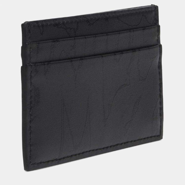 Pre Owned Alexander Mcqueen Graffiti Logo Card Holder in Black