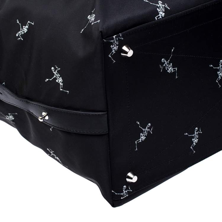 Pre Owned Alexander McQueen Dancing Skeleton Nylon Holdall Duffle Bag