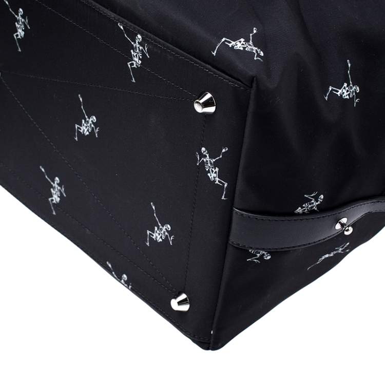 Pre Owned Alexander McQueen Dancing Skeleton Nylon Holdall Duffle Bag