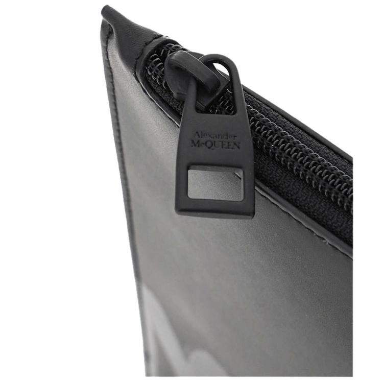 Pre Owned Alexander McQueen Black Graffiti Flat Pouch 
