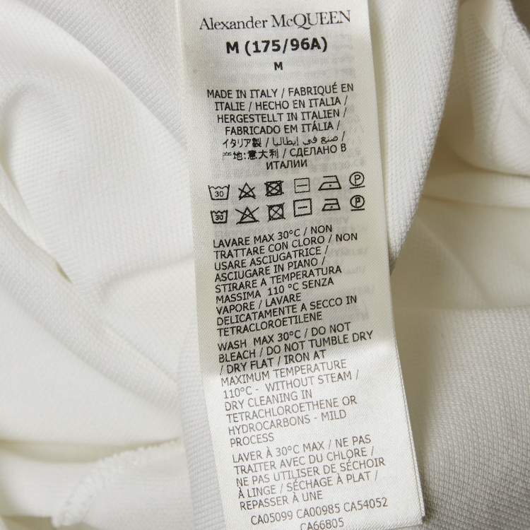 Pre Owned Alexander McQueen White Cotton Pique Polo T-Shirt M
