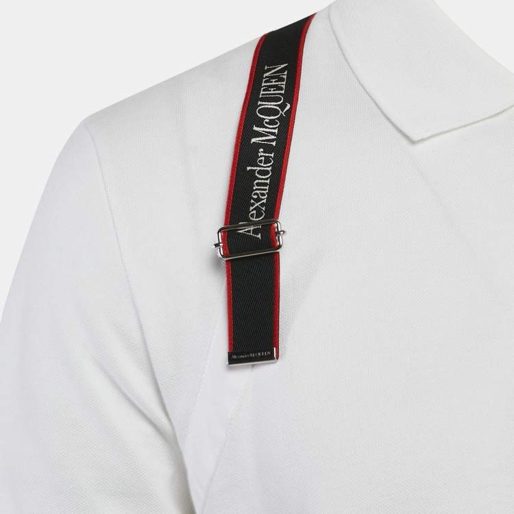 Pre Owned Alexander McQueen White Cotton Pique Polo T-Shirt M