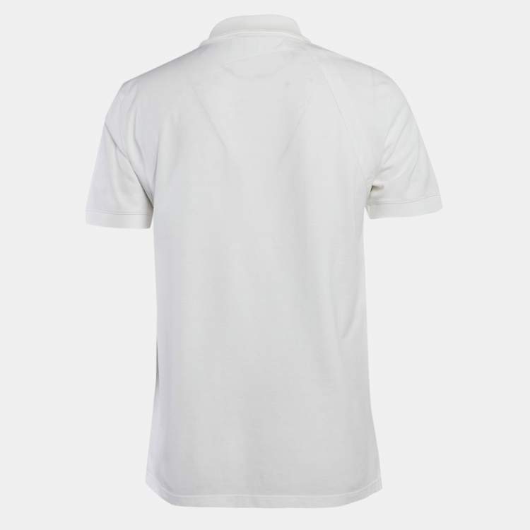 Pre Owned Alexander McQueen White Cotton Pique Polo T-Shirt M