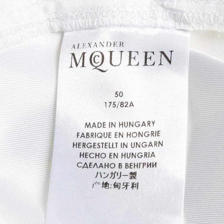 Pre Owned Alexander McQueen White Cotton Bermuda Shorts L