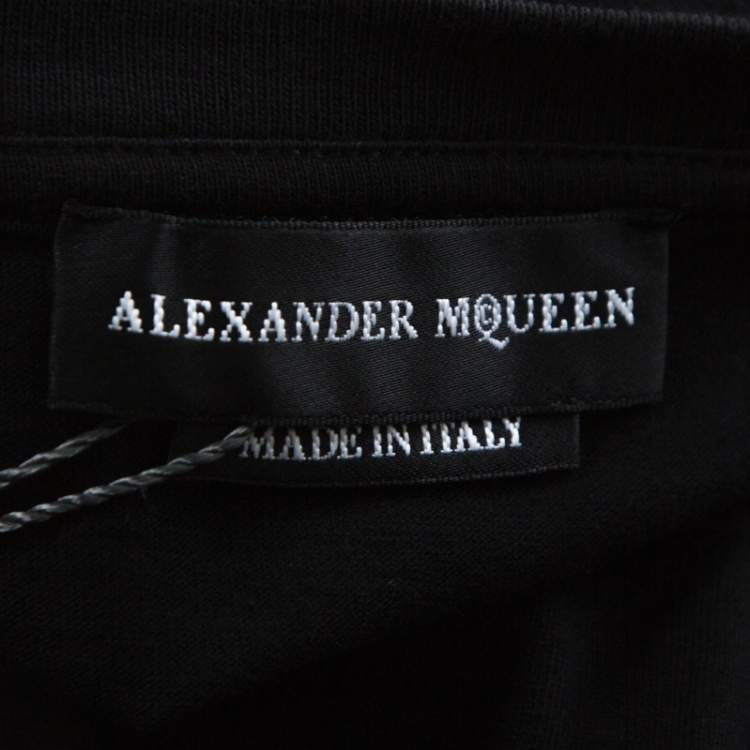 Alexander Mcqueen Black Cotton Moth Embroidered T Shirt Xxl Alexander Mcqueen Tlc - ماطر نيكليت المفارقة black t shirt roblox cecilymorrison com