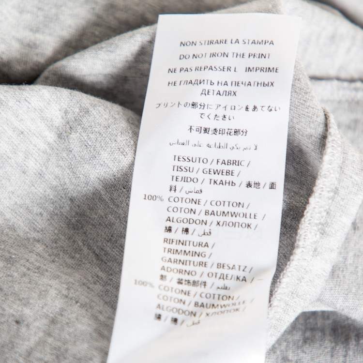 Pre Owned Alexander McQueen Grey Cotton Printed Short Sleeve T-Shirt L