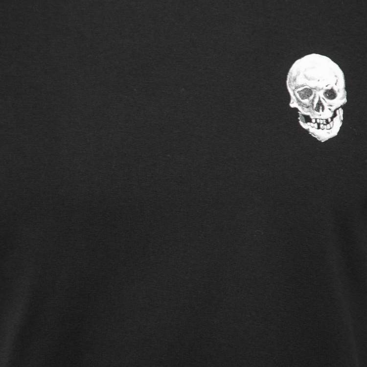 Pre Owned Alexander McQueen Black Skull Print Cotton T-Shirt L