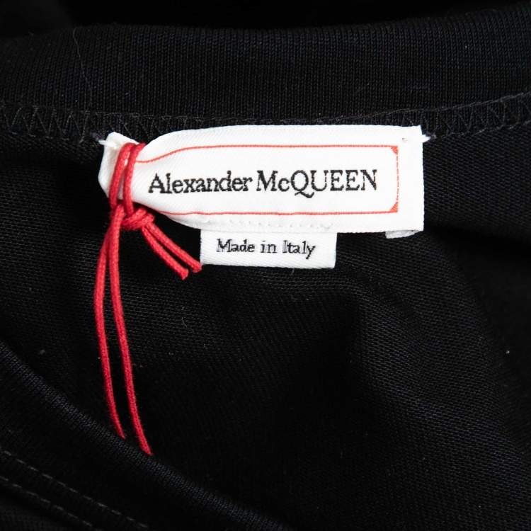Pre Owned Alexander McQueen Black Skull Print Cotton T-Shirt L