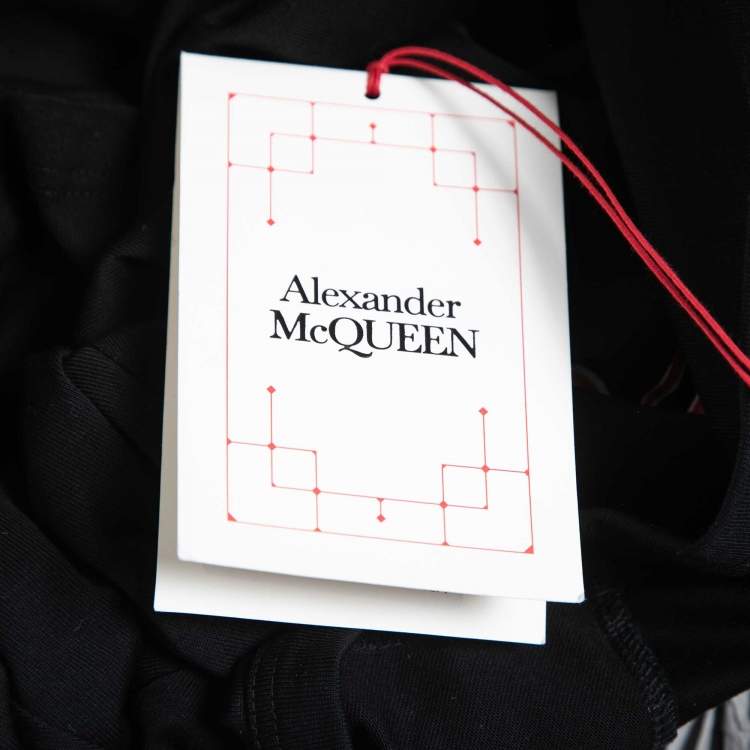 Pre Owned Alexander McQueen Black Skull Print Cotton T-Shirt L