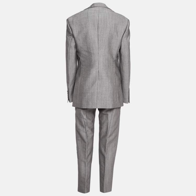 مملوكة مسبقًا Alexander McQueen Grey Wool Blazer and Pants Suit S