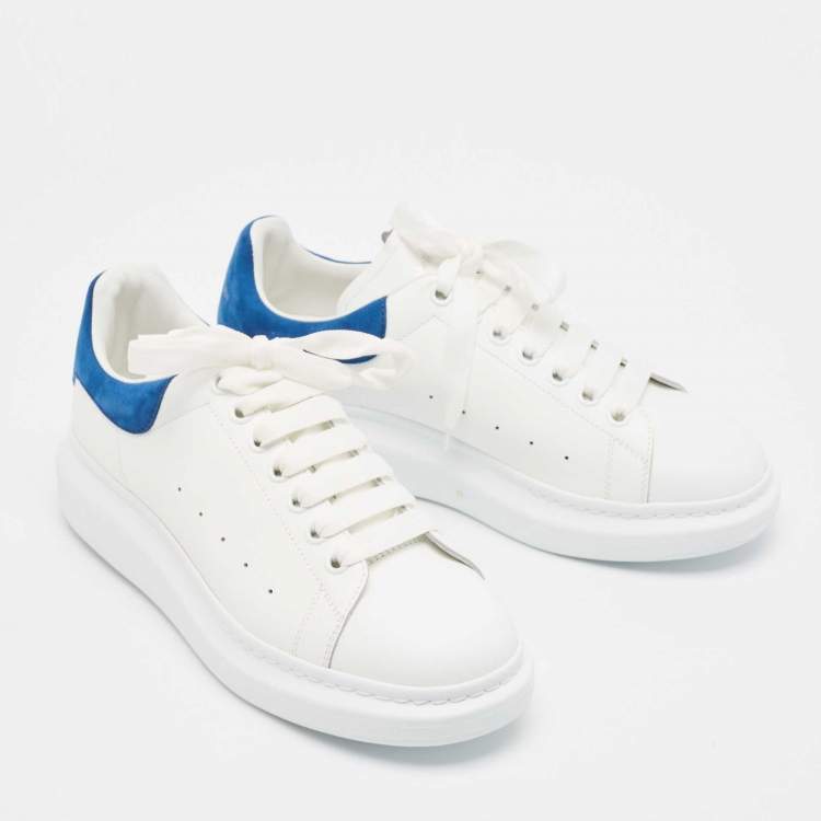 Pre Owned Alexander McQueen White Leather Larry Sneakers Size 42