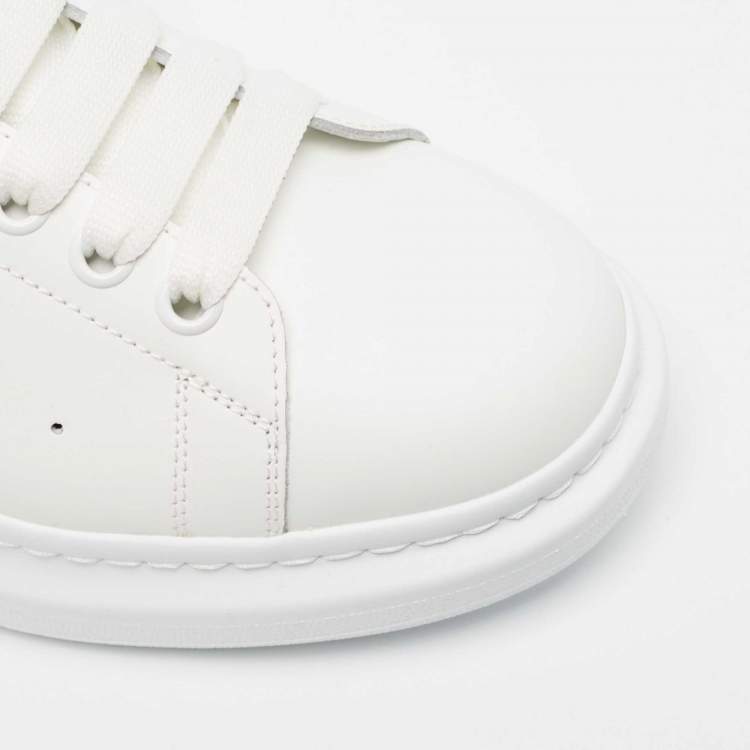 Pre Owned Alexander McQueen White Leather Larry Sneakers Size 42