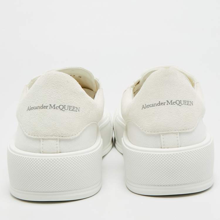 مملوكة مسبقًا حذاء رياضي ألكسندر ماكوين بلومسول سطح حجم 43 أبيض قماش عنق منخفض