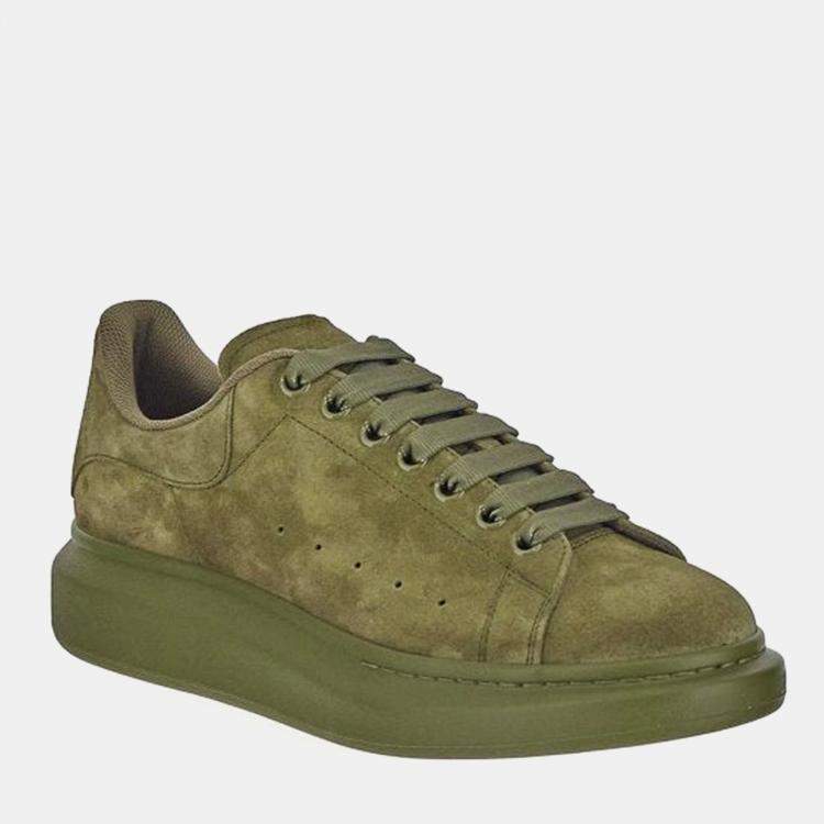 Pre Owned Alexander McQueen Suede Oversized Sneaker in Green Size 44.5
