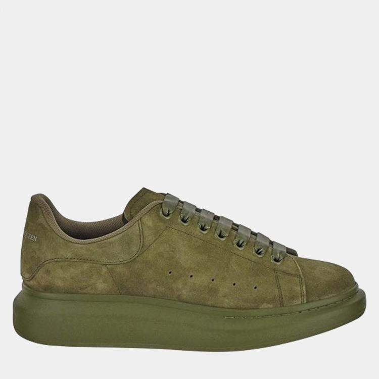 Pre Owned Alexander McQueen Suede Oversized Sneaker in Green Size 44.5