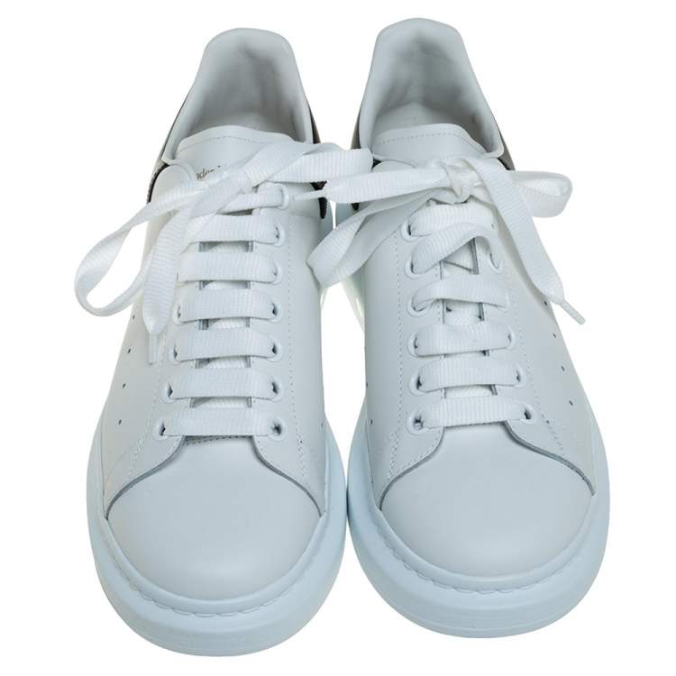 Pre Owned Alexander McQueen White Leather Larry Low Top Sneakers Size 42