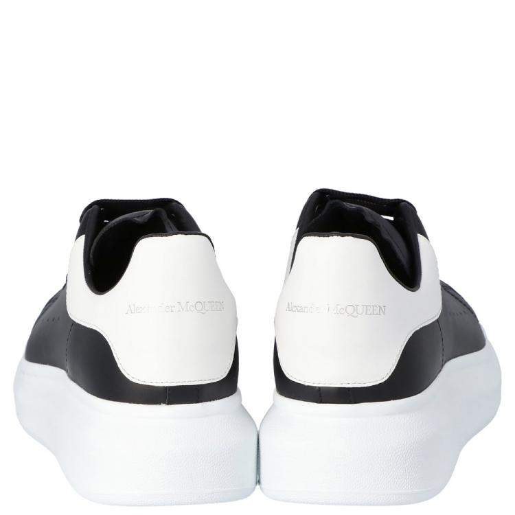 Pre Owned Alexander McQueen Black Leather Oversized Low Top Sneakers Size EU 41