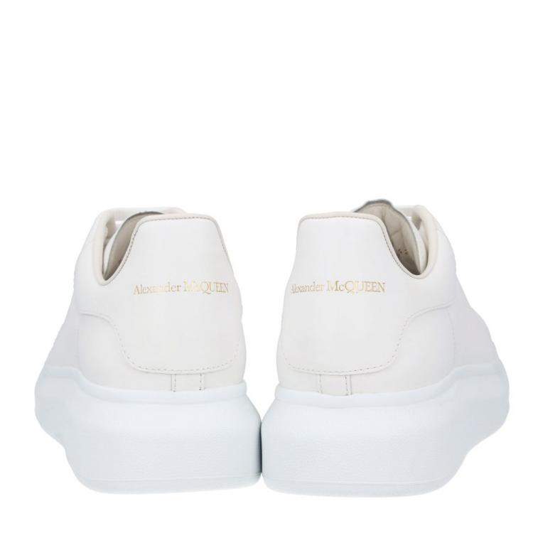 Pre Owned Alexander McQueen White Leather Oversized Sneakers Size EU 45