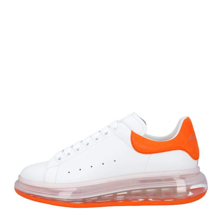 orange and white alexander mcqueen sneakers