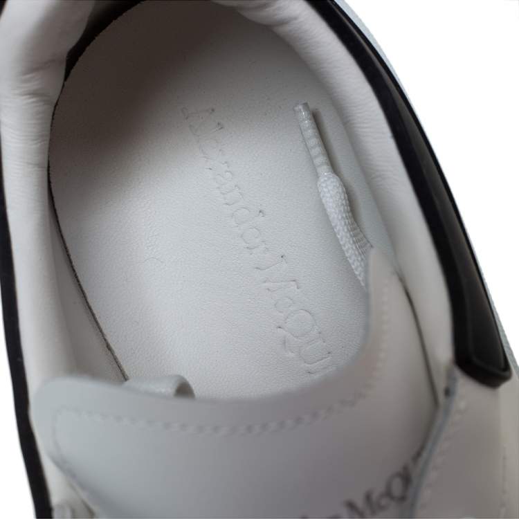 Pre Owned Alexander McQueen White Leather Larry Low Top Sneakers Size 45.5