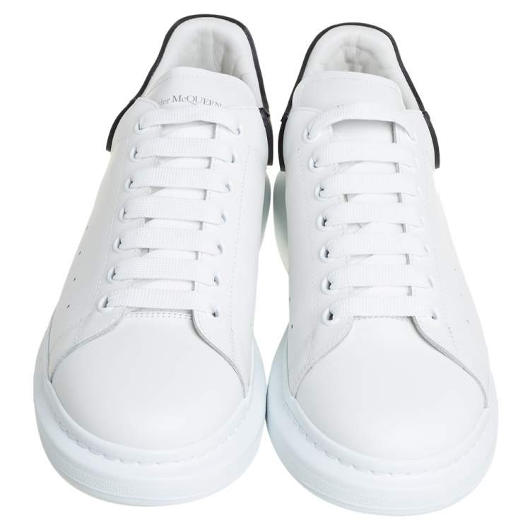 Pre Owned Alexander McQueen White Leather Larry Low Top Sneakers Size 45.5