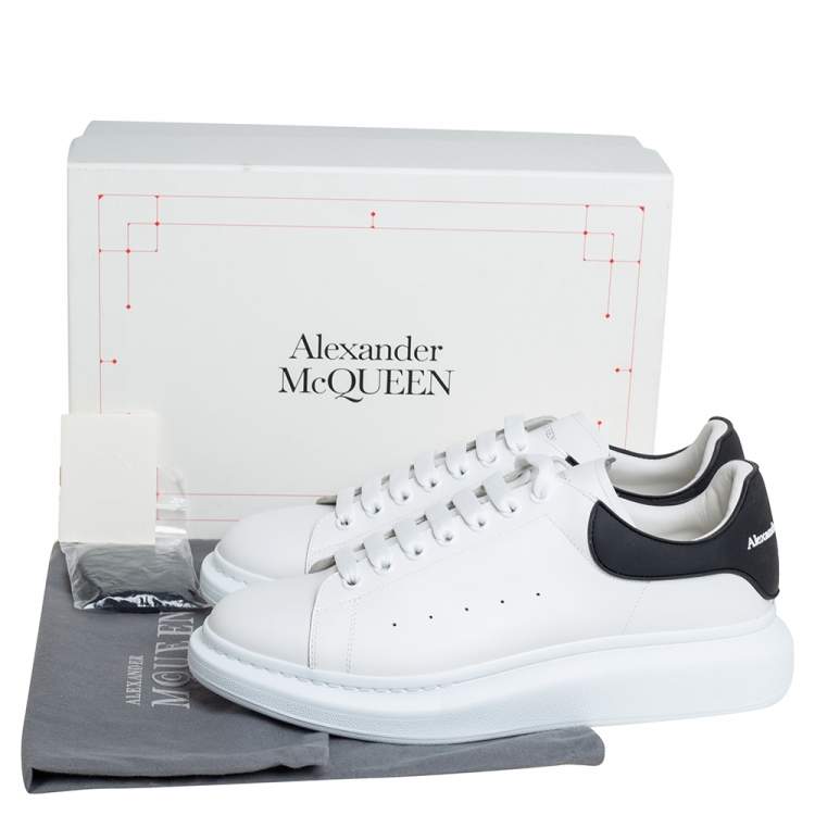 Pre Owned Alexander McQueen White Leather Larry Low Top Sneakers Size 45.5